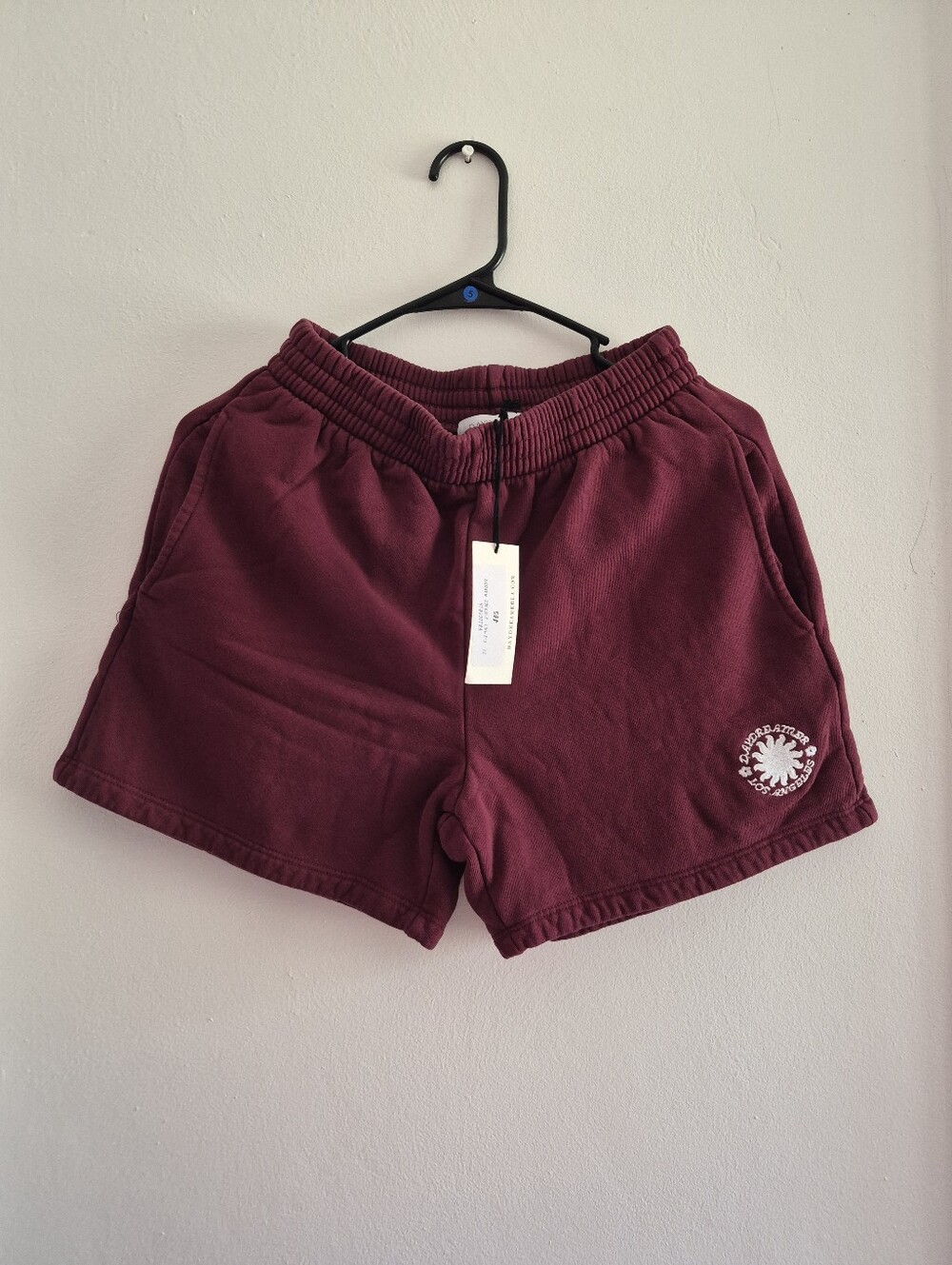 NWT Daydreamer Women's Vintage Maroon Sweat Shorts with Elastic Waist